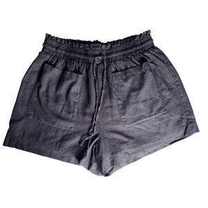 7 For All Mankind Womens Size Medium Black Linen Blend Shorts Pull On Casual
